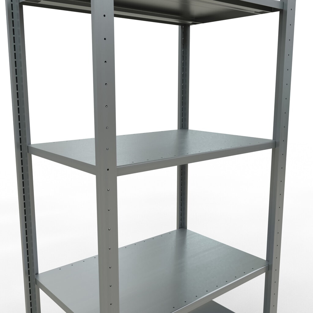 Číslo obrázku produktu 4: Policový regál SCHULTE, pozink, 5 polic z ocelového plechu, nosnost police 150 kg, VxŠxH 2000 x 810 x 536 mm
