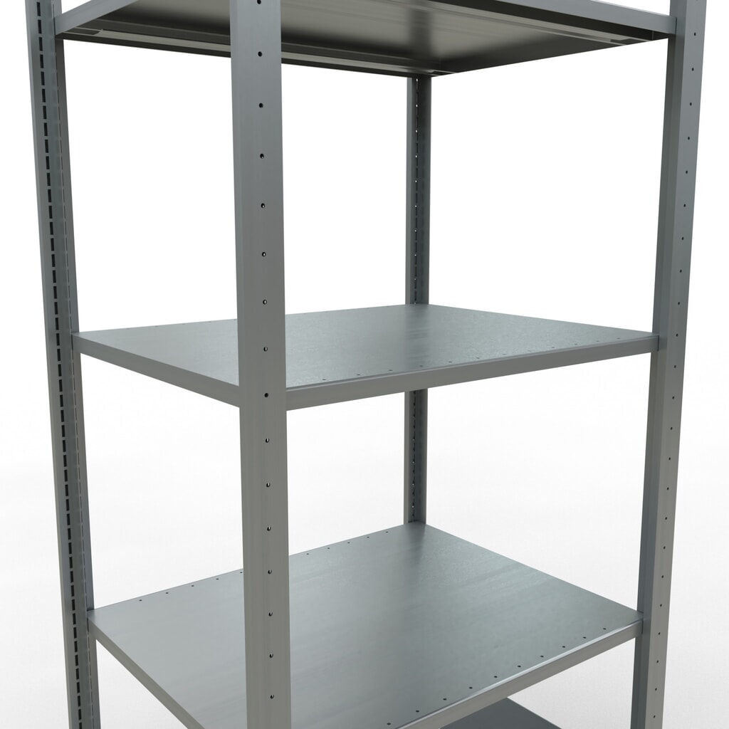 Policový regál SCHULTE, pozink, 5 polic z ocelového plechu, nosnost police 150 kg, VxŠxH 2000 x 810 x 636 mm Číslo obrázku produktu 4: Policový regál SCHULTE, pozink, 5 polic z ocelového plechu, nosnost police 150 kg, VxŠxH 2000 x 810 x 636 mm