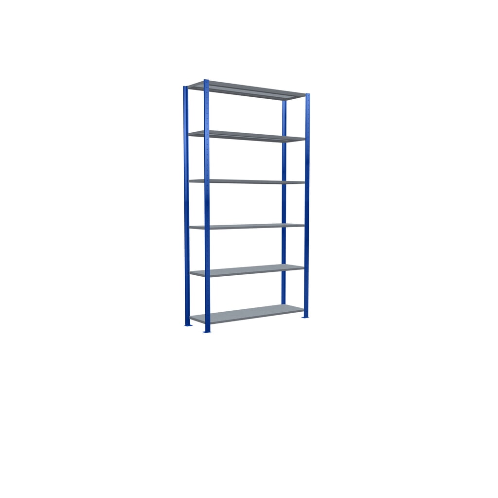 Policový regál SCHULTE, hořcová modř / pozink, nosnost police 250 kg, VxŠxH 2500 x 1360 x 436 mm Číslo obrázku produktu 2: Policový regál SCHULTE, hořcová modř / pozink, nosnost police 250 kg, VxŠxH 2500 x 1360 x 436 mm