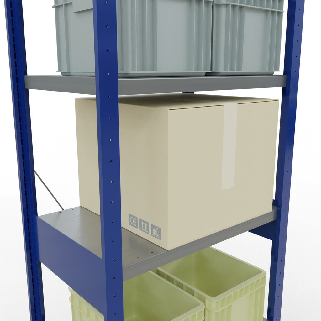 Číslo obrázku produktu 4: Policový regál SCHULTE, hořcová modř / pozink, nosnost police 250 kg, VxŠxH 2500 x 810 x 536 mm