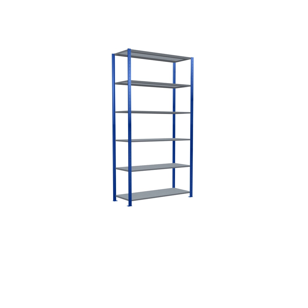 Policový regál SCHULTE, hořcová modř / pozink, nosnost police 250 kg, VxŠxH 2500 x 1360 x 536 mm Číslo obrázku produktu 2: Policový regál SCHULTE, hořcová modř / pozink, nosnost police 250 kg, VxŠxH 2500 x 1360 x 536 mm