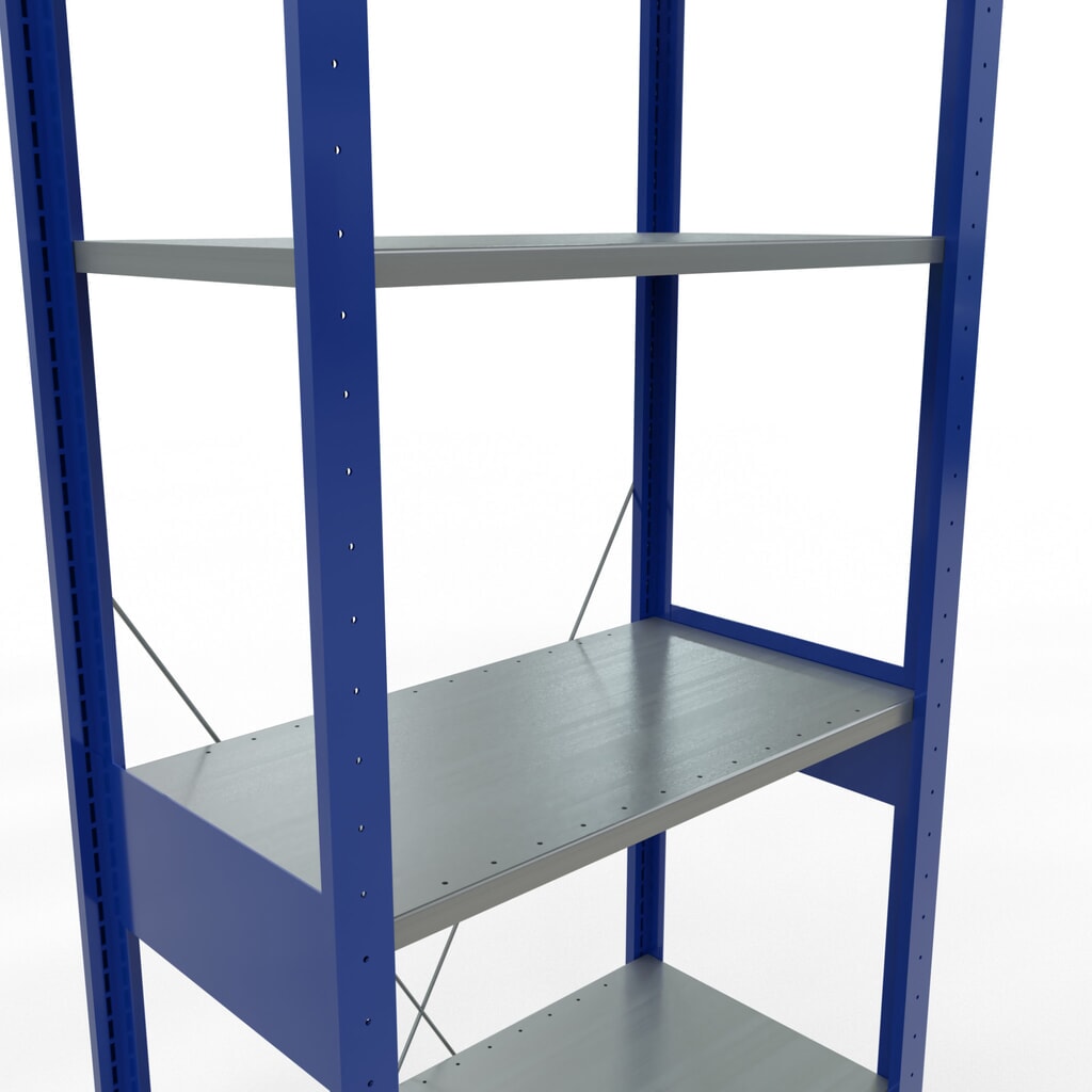 Číslo obrázku produktu 5: Policový regál SCHULTE, hořcová modř / pozink, nosnost police 150 kg, VxŠxH 2500 x 810 x 436 mm