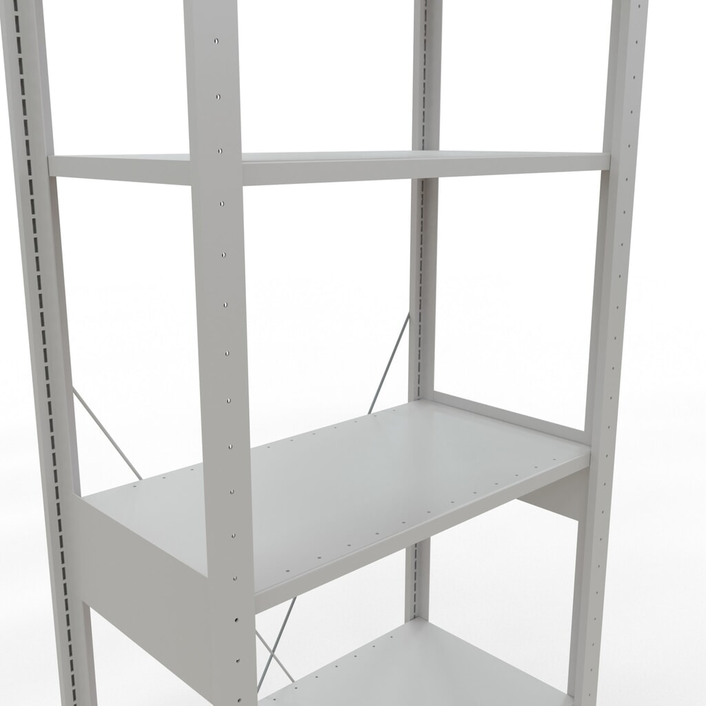 Číslo obrázku produktu 5: Policový regál SCHULTE, šeď světlá, nosnost police 150 kg, VxŠxH 2500 x 810 x 436 mm
