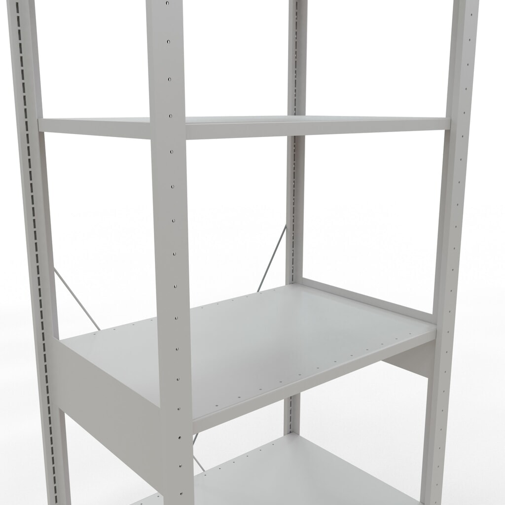 Policový regál SCHULTE, šeď světlá, nosnost police 150 kg, VxŠxH 2500 x 810 x 536 mm Číslo obrázku produktu 5: Policový regál SCHULTE, šeď světlá, nosnost police 150 kg, VxŠxH 2500 x 810 x 536 mm