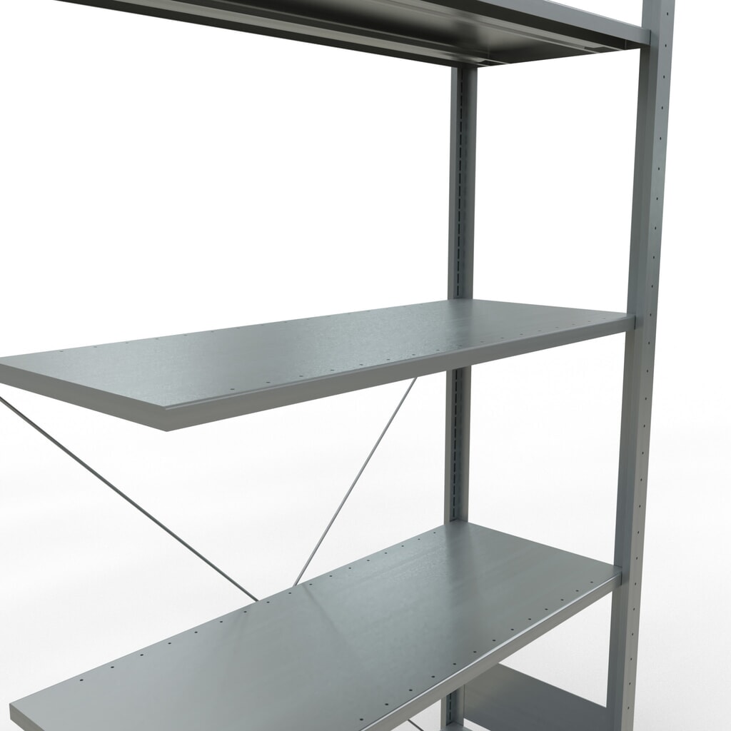 Policový regál SCHULTE zasouvací systém, přídavné pole, nosnost police 150 kg, pozinkovaný, VxŠxH 2000 x 1000 x 400 mm Číslo obrázku produktu 5: Policový regál SCHULTE zasouvací systém, přídavné pole, nosnost police 150 kg, pozinkovaný, VxŠxH 2000 x 1000 x 400 mm