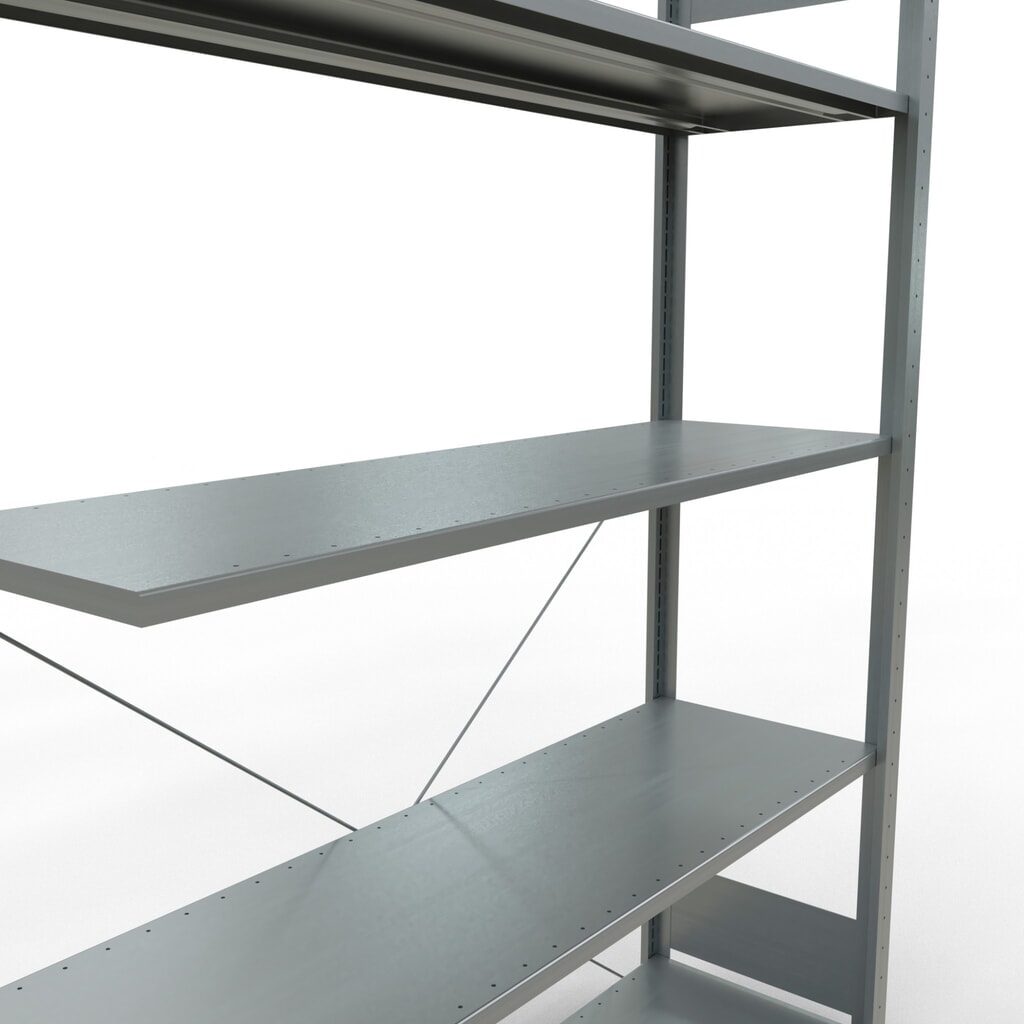 Číslo obrázku produktu 5: Policový regál SCHULTE zasouvací systém, přídavné pole, nosnost police 150 kg, pozinkovaný, VxŠxH 2000 x 1300 x 400 mm