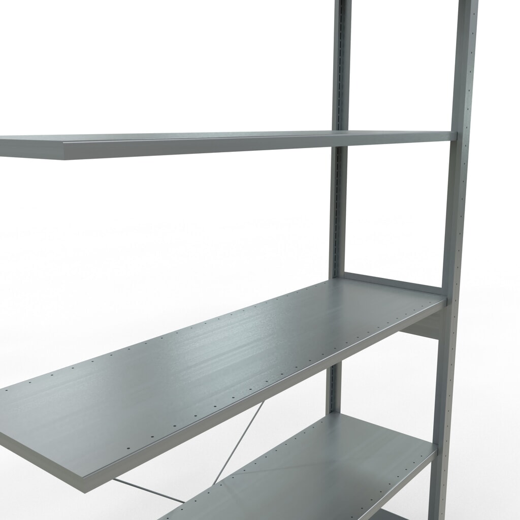 Policový regál SCHULTE zasouvací systém, přídavné pole, nosnost police 150 kg, pozinkovaný, VxŠxH 2500 x 1300 x 400 mm Číslo obrázku produktu 5: Policový regál SCHULTE zasouvací systém, přídavné pole, nosnost police 150 kg, pozinkovaný, VxŠxH 2500 x 1300 x 400 mm