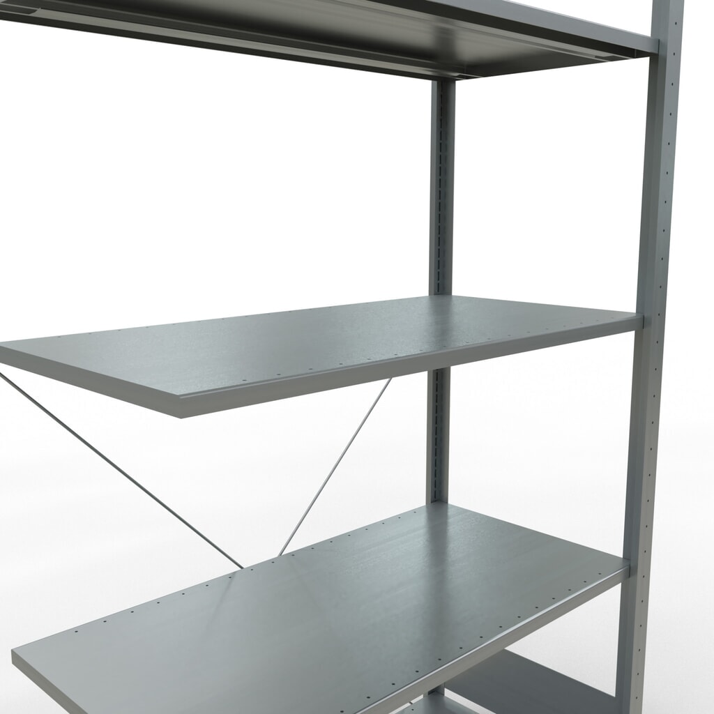 Policový regál SCHULTE zasouvací systém, přídavné pole, nosnost police 150 kg, pozinkovaný, VxŠxH 2000 x 1000 x 500 mm Číslo obrázku produktu 5: Policový regál SCHULTE zasouvací systém, přídavné pole, nosnost police 150 kg, pozinkovaný, VxŠxH 2000 x 1000 x 500 mm