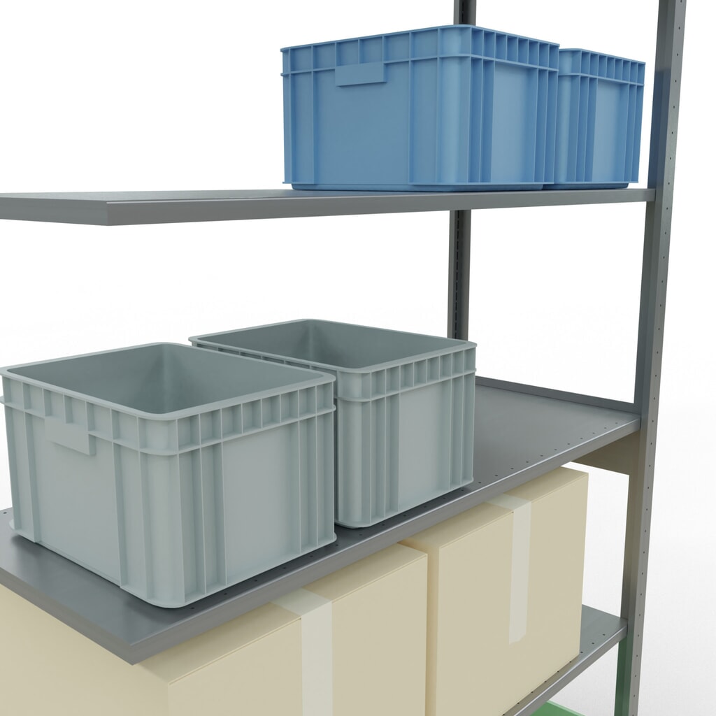 Číslo obrázku produktu 4: Policový regál SCHULTE zasouvací systém, přídavné pole, nosnost police 150 kg, pozinkovaný, VxŠxH 2500 x 1300 x 500 mm