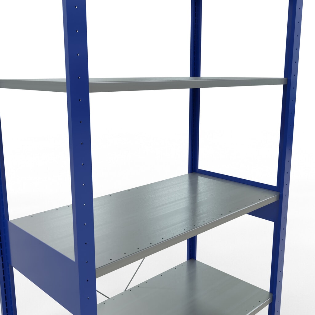 Číslo obrázku produktu 2: Policový regál SCHULTE, hořcová modř / pozink, nosnost police 150 kg, VxŠxH 2500 x 1 060 x 536 mm