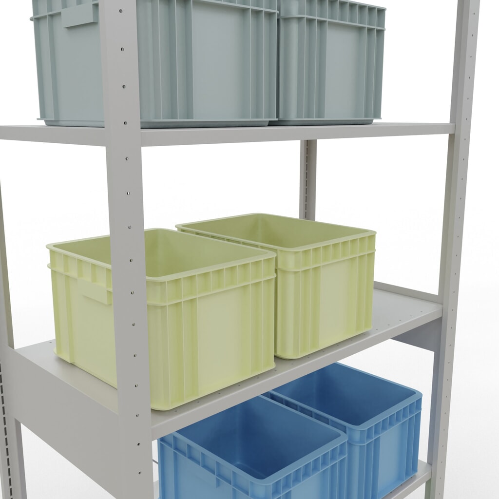 Policový regál SCHULTE, šeď světlá, nosnost police 150 kg, VxŠxH 2500 x 1 060 x 536 mm Číslo obrázku produktu 4: Policový regál SCHULTE, šeď světlá, nosnost police 150 kg, VxŠxH 2500 x 1 060 x 536 mm