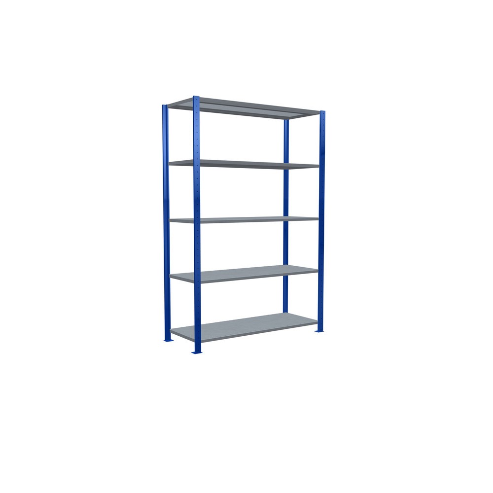 Číslo obrázku produktu 2: Policový regál SCHULTE, hořcová modř / pozink, 5 polic z ocelového plechu, nosnost police 150 kg, VxŠxH 2000 x 1 360 x 536 mm