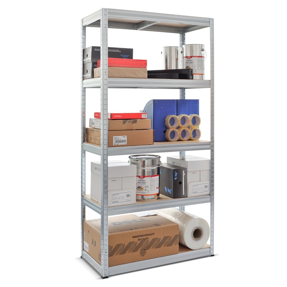 Číslo obrázku produktu 2: Policový regál Steinbock®, typ S, pozink, nosnost police 150 kg, VxŠxH 1800 x 900 x 450 mm