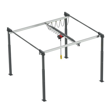 Číslo obrázku produktu 1: Portálový jeřáb VETTER ErgoLine® na dvou kolejnicích, dosah výložníku 2420 mm, nosnost 125 kg