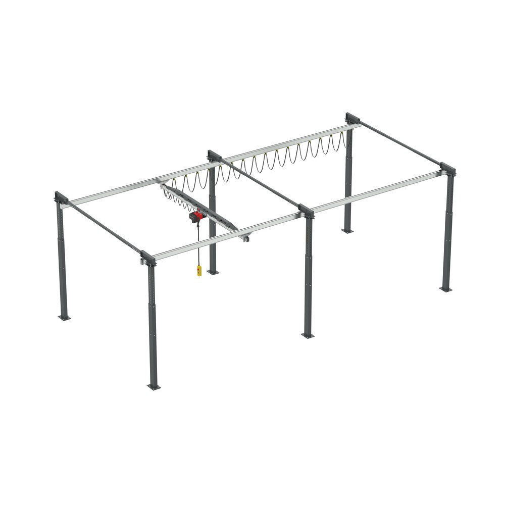 Číslo obrázku produktu 1: Portálový jeřáb VETTER ErgoLine® na dvou kolejnicích, dosah výložníku 10500 mm, nosnost 500 kg