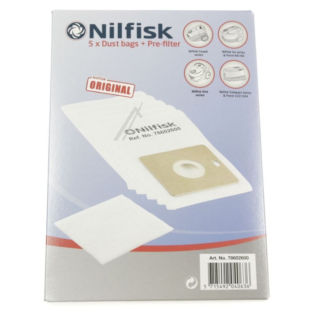 Prachový sáček pro kancelářský vysavač Nilfisk® Coupé Neo Energy, 5 ks/JB Obrázek produktu: Prachový sáček pro kancelářský vysavač Nilfisk® Coupé Neo Energy, 5 ks/JB