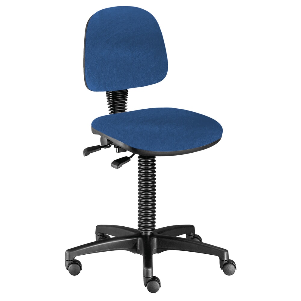 Obrázek produktu: Pracovní otočná židle BM Industrie, koženka, výška sedáku 480-650 mm, kolečka, modrá