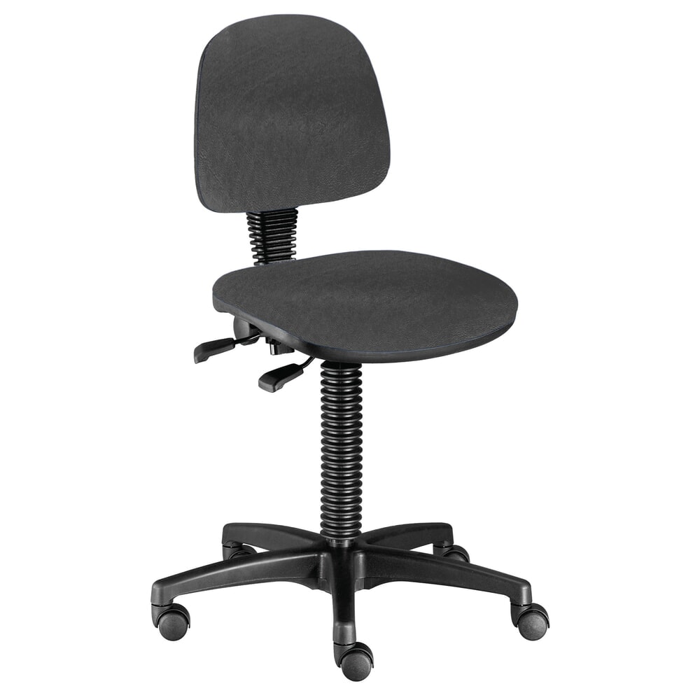 Číslo obrázku produktu 1: Pracovní otočná židle BM Industrie, koženka, výška sedáku 480-650 mm, kolečka, šedá