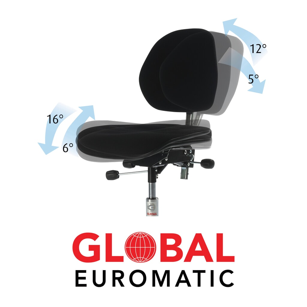Pracovní otočná židle Global Stole A/S Premium, výška sedačky 520-650 mm, podlahové kluzáky, ocelová základna Číslo obrázku produktu 3: Pracovní otočná židle Global Stole A/S Premium, výška sedačky 520-650 mm, podlahové kluzáky, ocelová základna