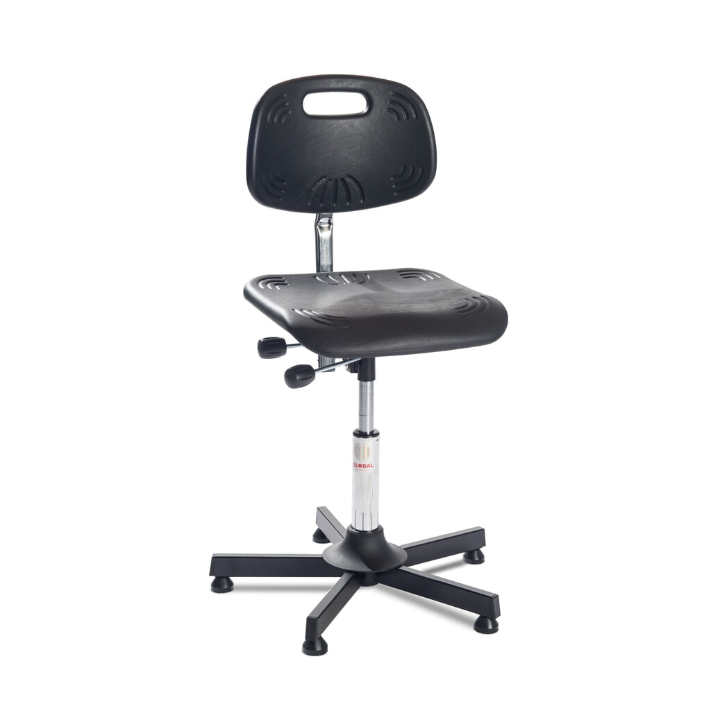 Obrázek produktu: Pracovní otočná židle Global Stole A/S Classic, výška sedačky 480-610 mm, podlahové kluzáky, plastová základna