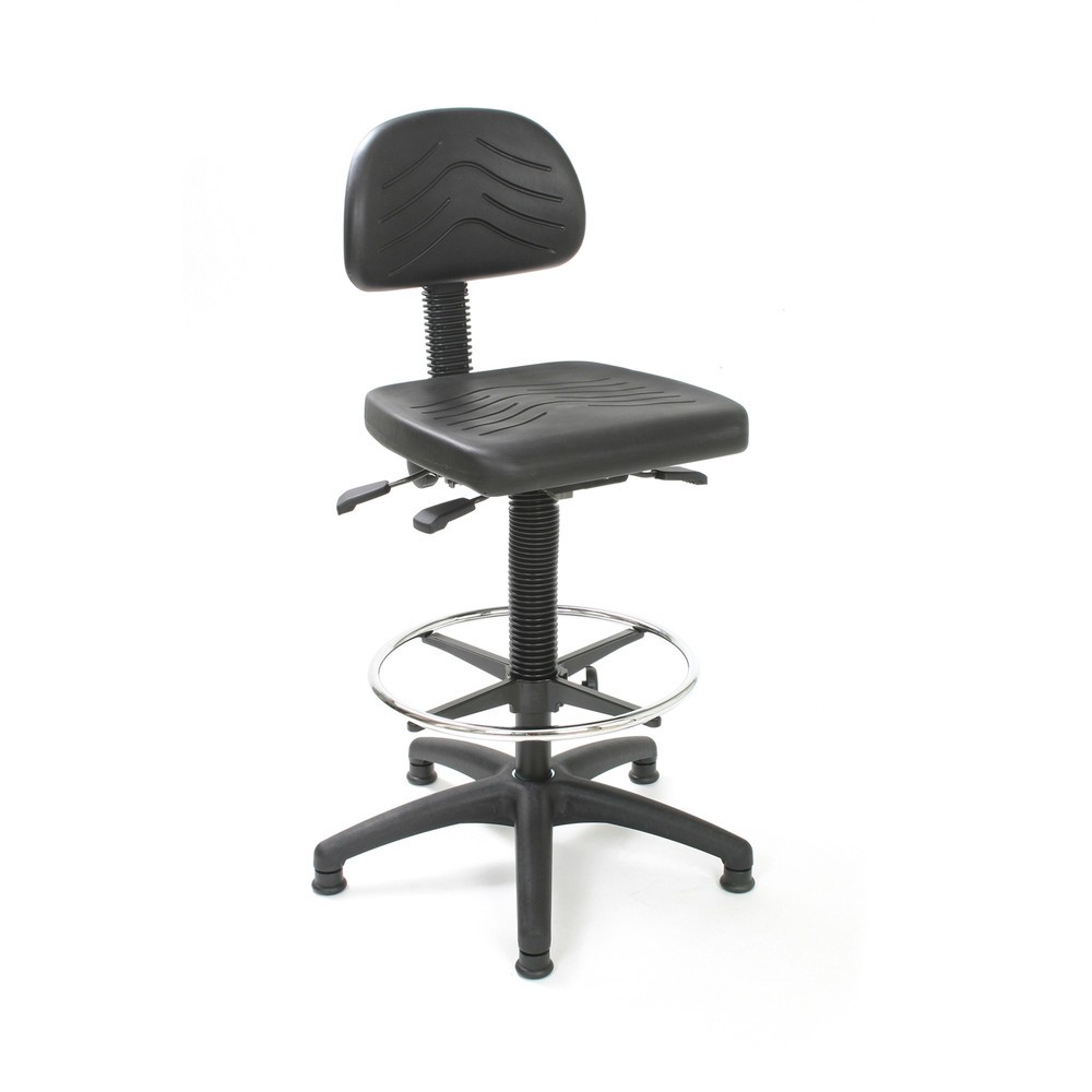 Číslo obrázku produktu 1: HEMMDAL Pracovní otočná židle Easy polyuretan, výška sedáku 510-710 mm, plastová základna, podlahový kluzák, prstencová podnož