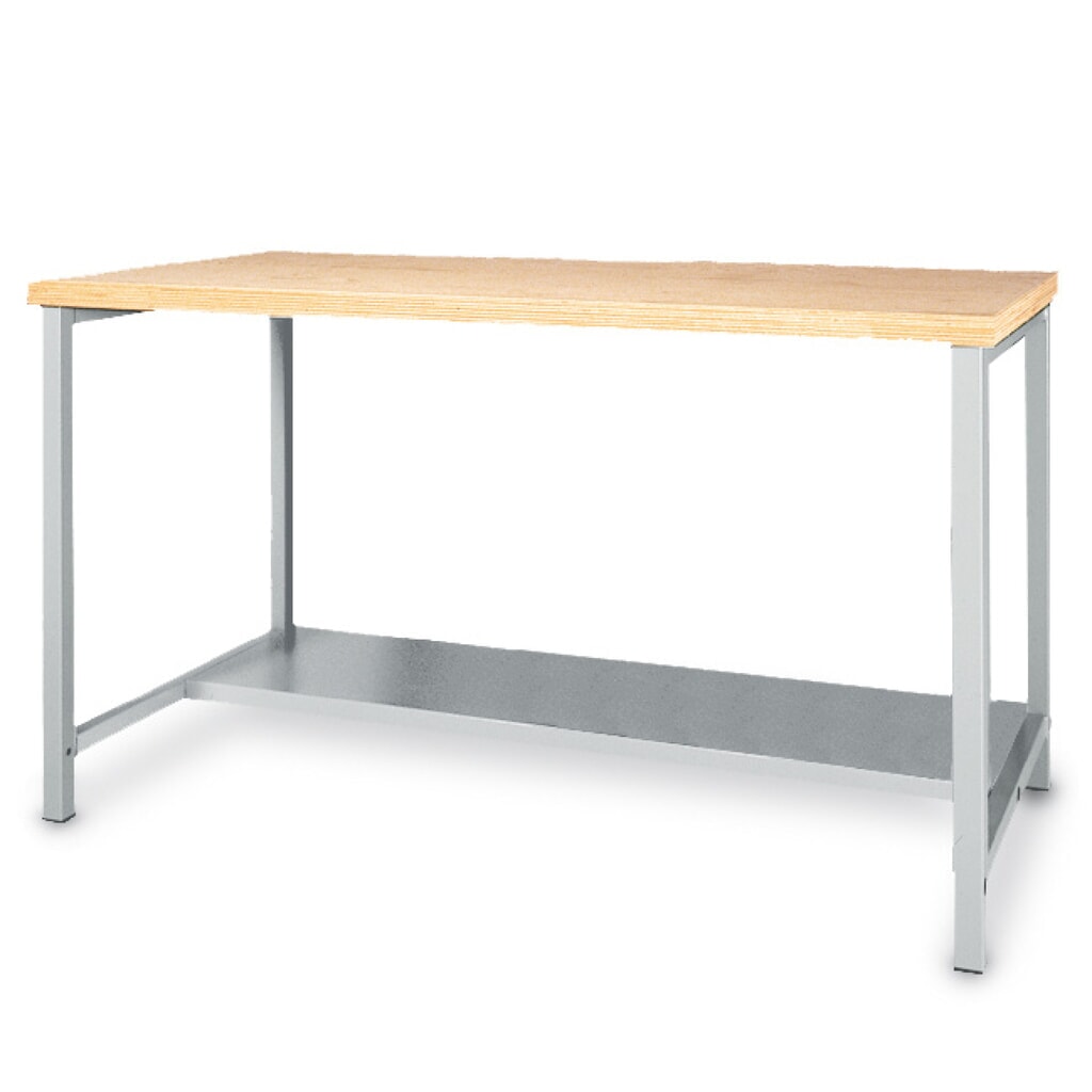 Dílenský stůl Bedrunka+Hirth s odkládací plochou, nosnost 200 kg, VxŠxH 859 x 1500 x 750 mm Obrázek produktu: Dílenský stůl Bedrunka+Hirth s odkládací plochou, nosnost 200 kg, VxŠxH 859 x 1500 x 750 mm