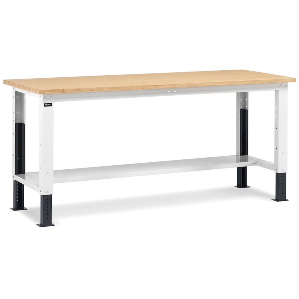 Číslo obrázku produktu 2: Pracovní stůl Fami, konstrukční výška kově nastavitelný, nosnost 1 000 kg, VxŠxH 740-1,110 x 2 000 x 750 mm, RAL 7035 světle šedá/RAL 7016 antracitová šedá