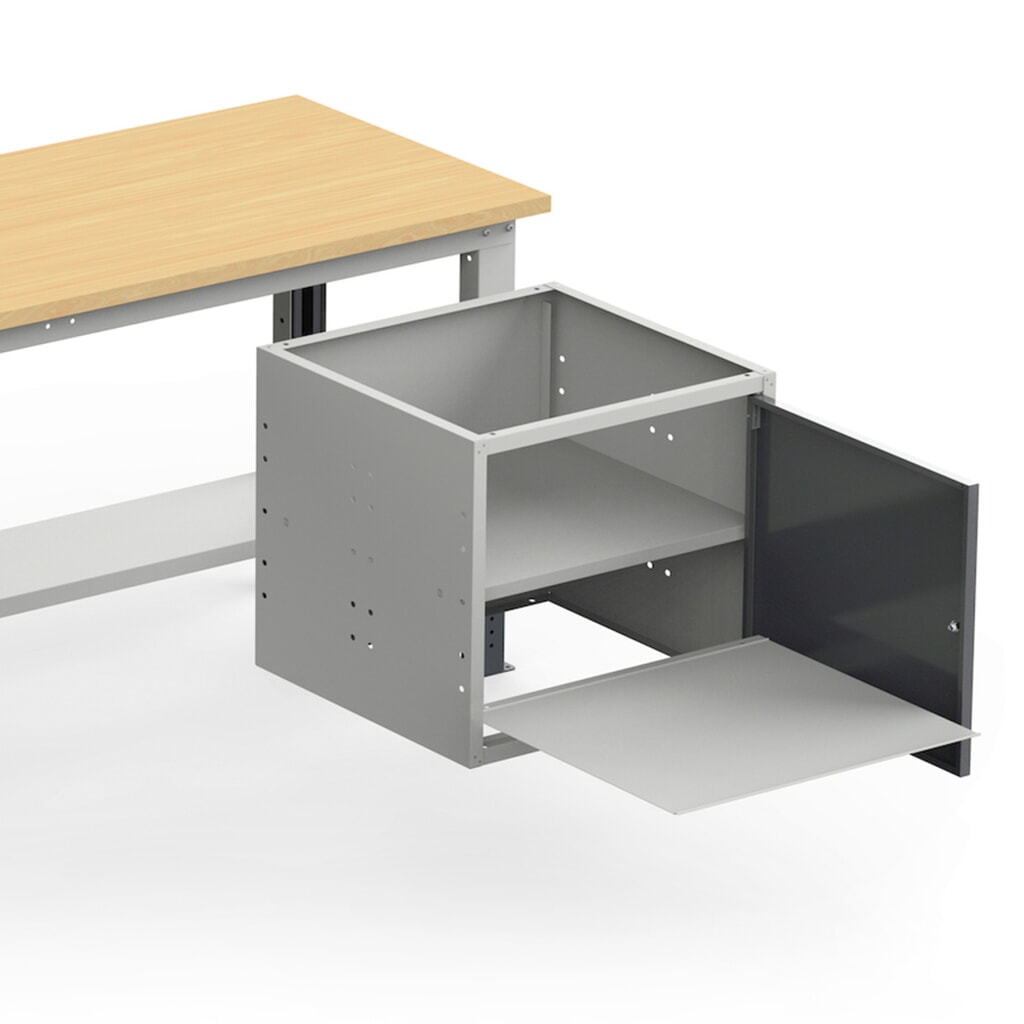 Pracovní stůl Fami, konstrukční výška kově nastavitelný, nosnost 1 000 kg, VxŠxH 740-1,110 x 2 000 x 750 mm, RAL 5012 světle modrá Číslo obrázku produktu 3: Pracovní stůl Fami, konstrukční výška kově nastavitelný, nosnost 1 000 kg, VxŠxH 740-1,110 x 2 000 x 750 mm, RAL 5012 světle modrá