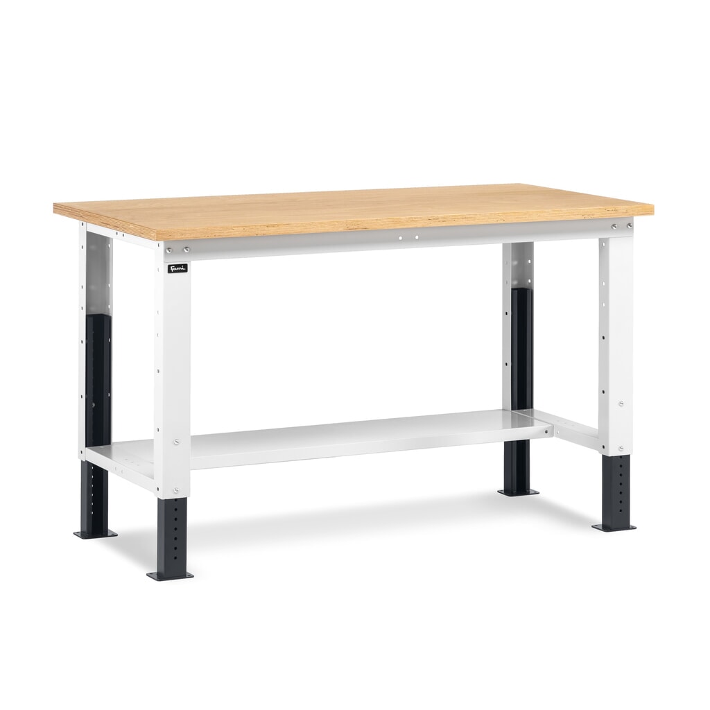 Obrázek produktu: Pracovní stůl Fami, konstrukční výška kově nastavitelný, nosnost 1 000 kg, VxŠxH 740-1,110 x 1 500 x 750 mm, RAL 7035 světle šedá/RAL 7016 antracitová šedá