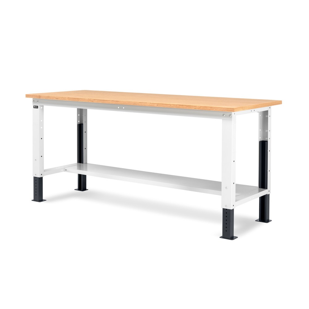 Číslo obrázku produktu 4: Pracovní stůl Fami, konstrukční výška kově nastavitelný, nosnost 1 000 kg, VxŠxH 740-1,110 x 2 000 x 750 mm, RAL 7035 světle šedá/RAL 7016 antracitová šedá
