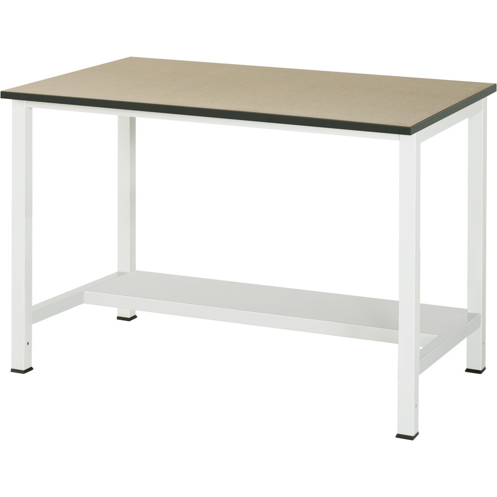 Obrázek produktu: Pracovní stůl RAU 900 s odkládací policí o hloubce 320 mm, VxŠxH 825 x 1 250 x 800 mm, pracovní deska MDF
