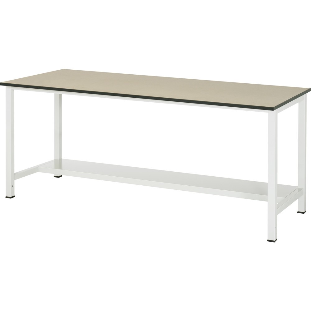 Obrázek produktu: Pracovní stůl RAU 900 s odkládací policí o hloubce 320 mm, VxŠxH 825 x 2 500 x 800 mm, pracovní deska MDF