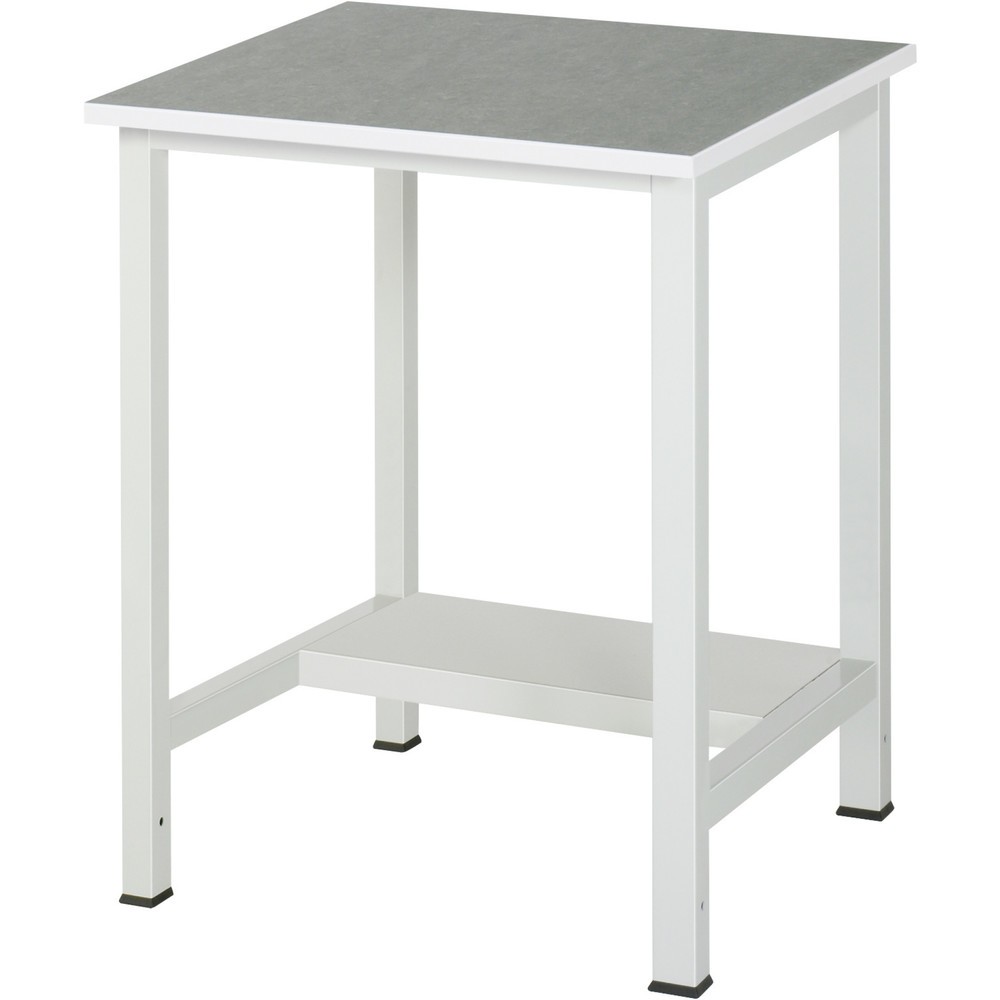 Obrázek produktu: Pracovní stůl RAU 900 s odkládací policí o hloubce 320 mm, VxŠxH 825 x 750 x 800 mm, pracovní deska s povrchem Universal/linoleum