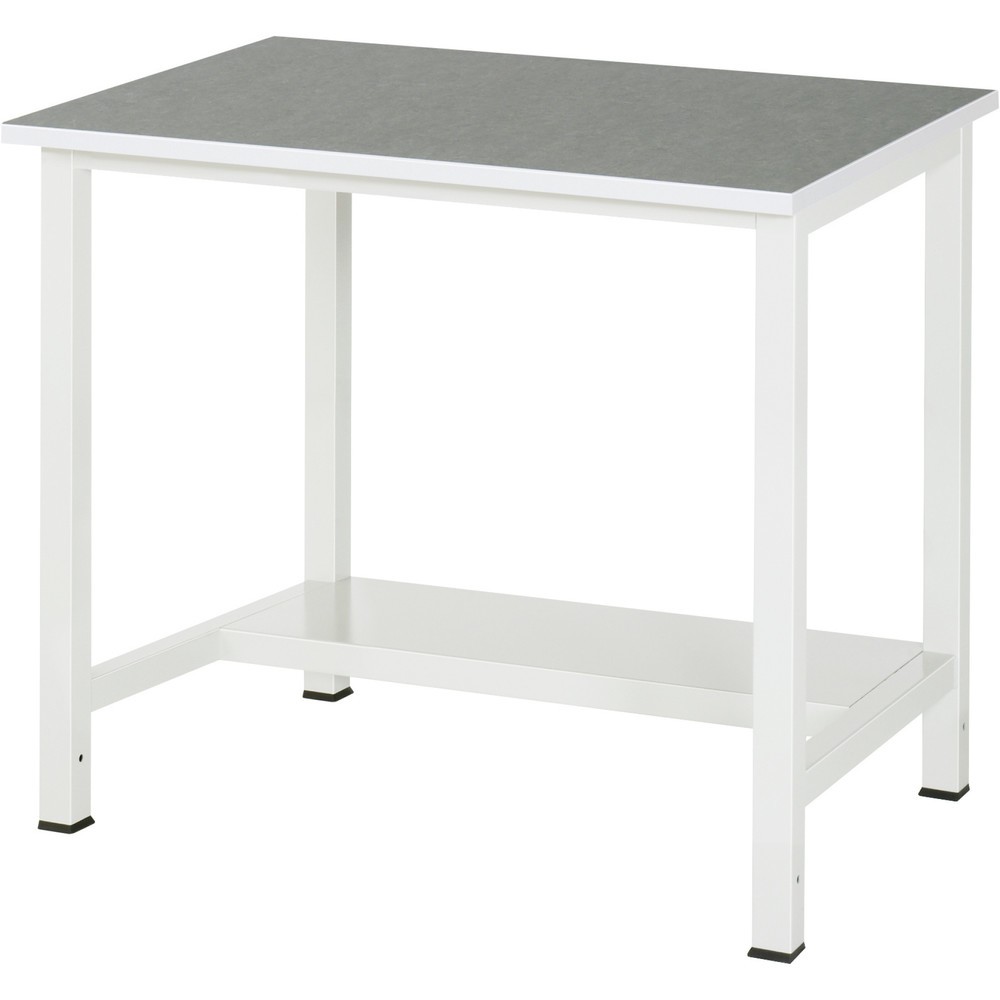 Obrázek produktu: Pracovní stůl RAU 900 s odkládací policí o hloubce 320 mm, VxŠxH 825 x 1 000 x 800 mm, pracovní deska s povrchem Universal/linoleum