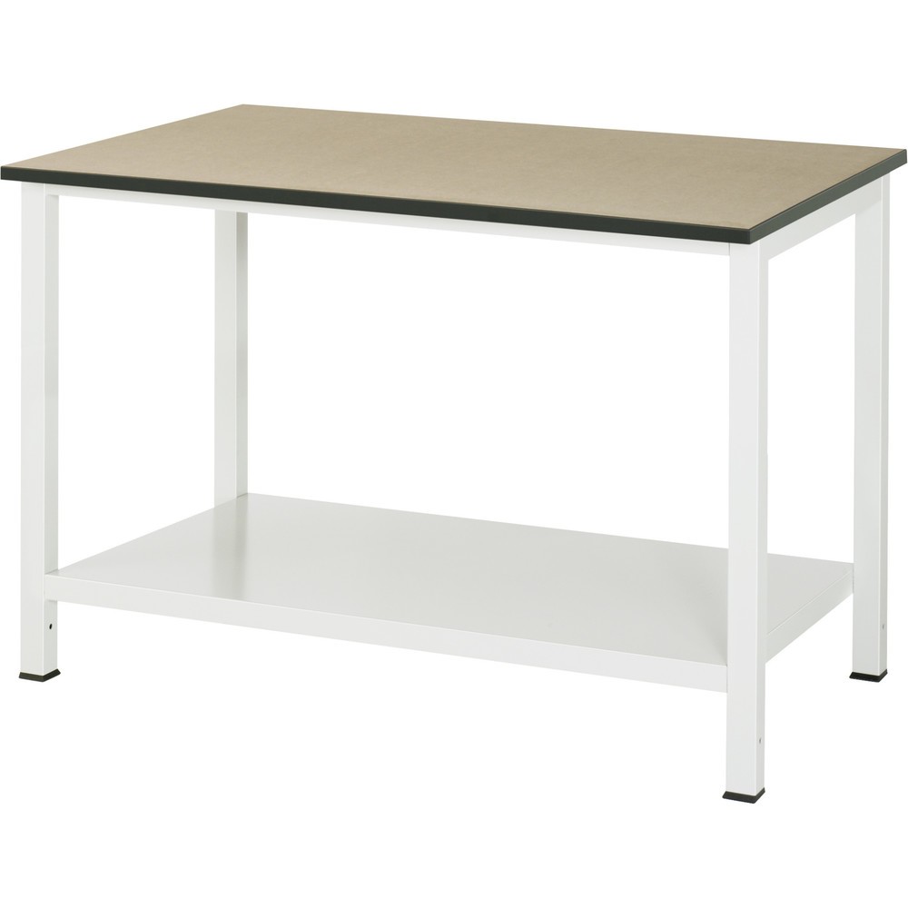 Obrázek produktu: Pracovní stůl RAU 900 s odkládací policí o hloubce 650 mm, VxŠxH 825 x 1 250 x 800 mm, pracovní deska MDF