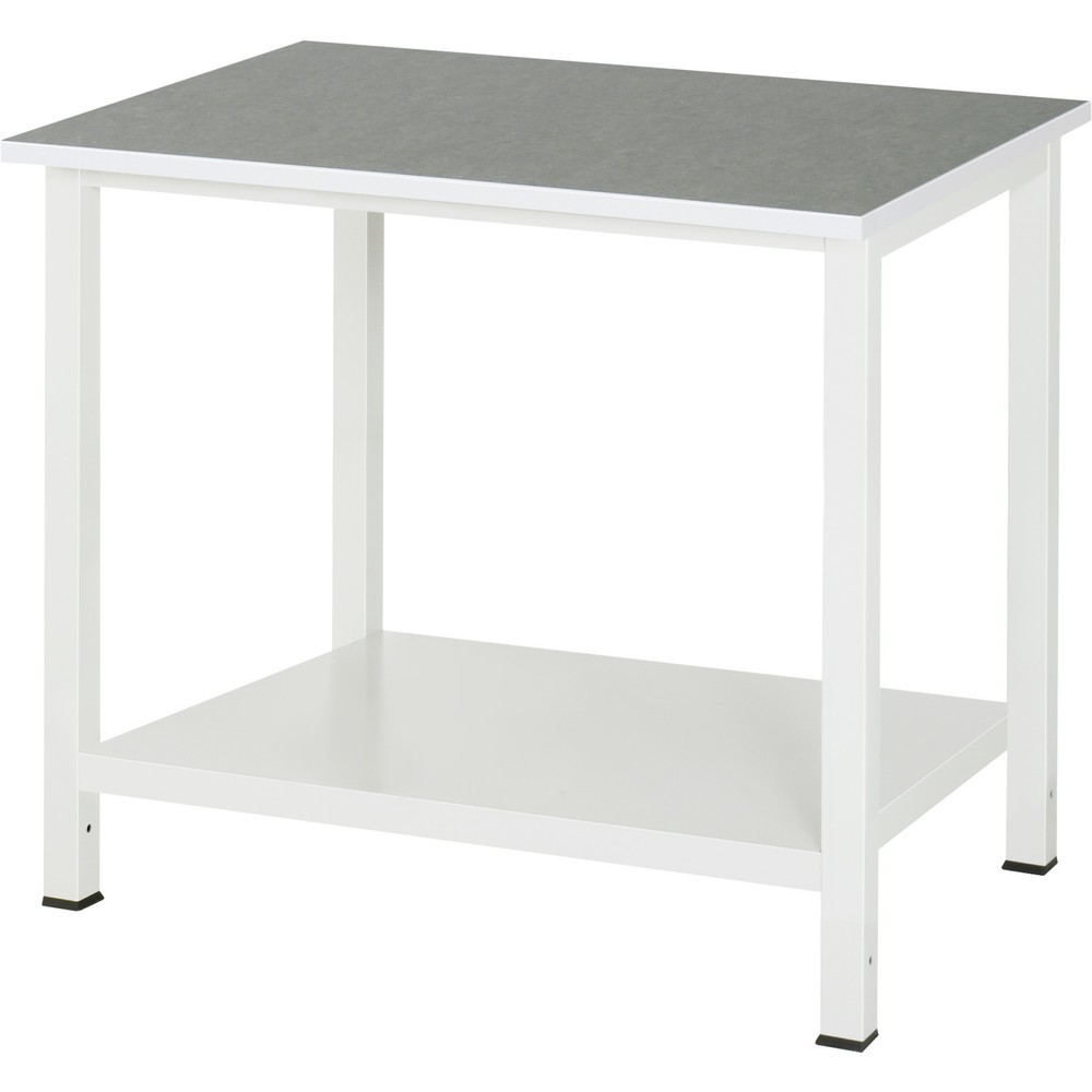 Obrázek produktu: Pracovní stůl RAU 900 s odkládací policí o hloubce 650 mm, VxŠxH 825 x 1 000 x 800 mm, pracovní deska s povrchem Universal/linoleum