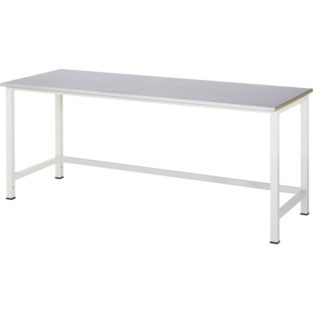 Obrázek produktu: Pracovní stůl RAU 900, VxŠxH 825 x 2 500 x 800 mm, pracovní deska s povrchem z ocelového plechu