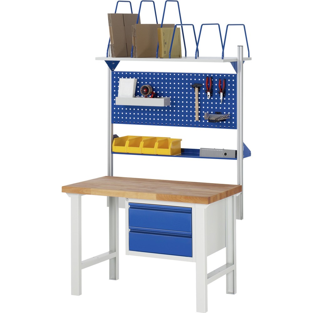 Číslo obrázku produktu 5: Pracovní stůl RAU řada 7000, 1 kontejnery, VxŠxH 790-1140 x 1250 x 700 mm, 2x zásuvka s výsuvem 90 %, 2 x 180 mm