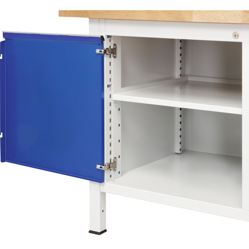 Montážní vozík RAU řada 7000, VxŠxH 975 x 1145 x 650 mm, 2 křídlové dveře, 2x zásuvka 2 x 180 mm, buková pracovní deska Číslo obrázku produktu 5: Montážní vozík RAU řada 7000, VxŠxH 975 x 1145 x 650 mm, 2 křídlové dveře, 2x zásuvka 2 x 180 mm, buková pracovní deska