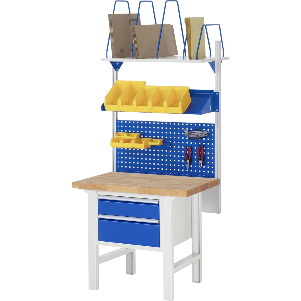 Číslo obrázku produktu 5: Pracovní stůl RAU řada 7000, 1 kontejner, VxŠxH 840 x 1000 x 700 mm, 2x zásuvka s výsuvem 90 %, 1 x 150, 1 x 210 mm