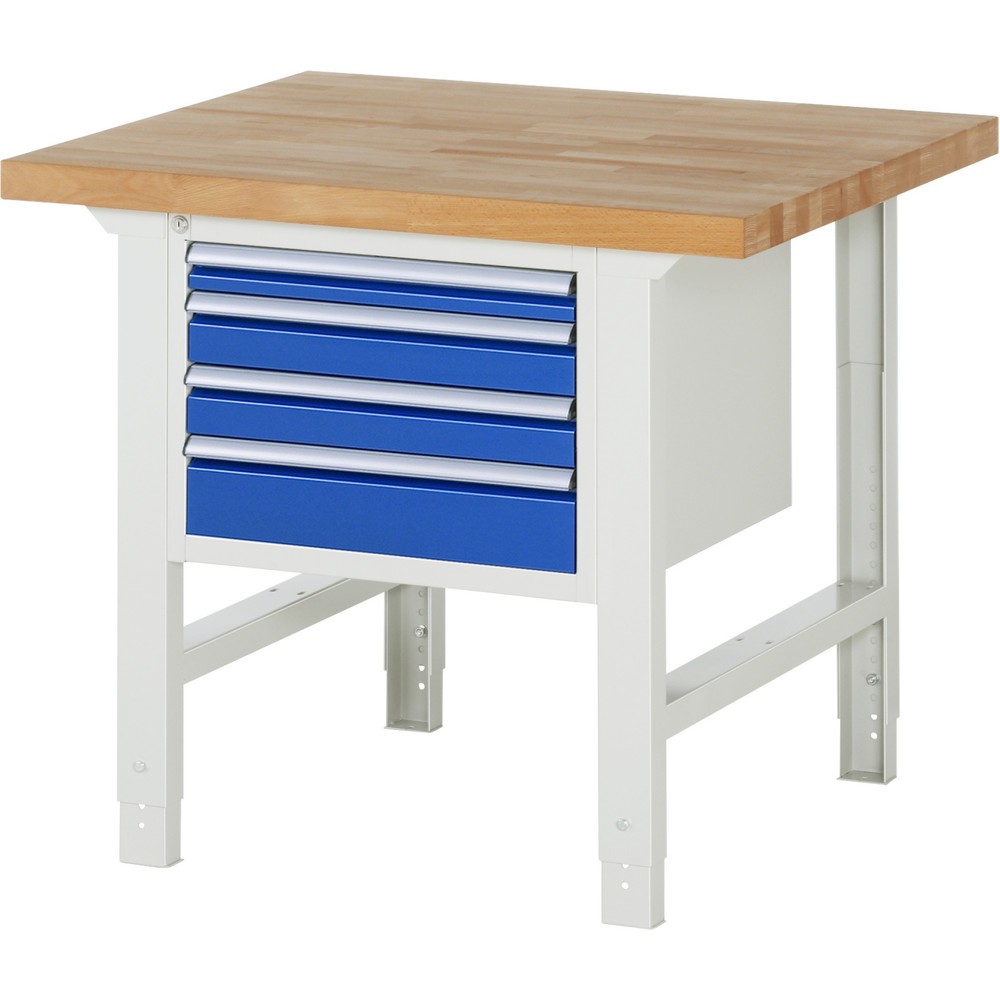 Pracovní stůl RAU řada 7000, 1 kontejner, VxŠxH 790-1140 x 1000 x 900 mm, 4x zásuvka s výsuvem 90 %, 1 x 60, 2 x 90, 1 x 120 mm Číslo obrázku produktu 1: Pracovní stůl RAU řada 7000, 1 kontejner, VxŠxH 790-1140 x 1000 x 900 mm, 4x zásuvka s výsuvem 90 %, 1 x 60, 2 x 90, 1 x 120 mm