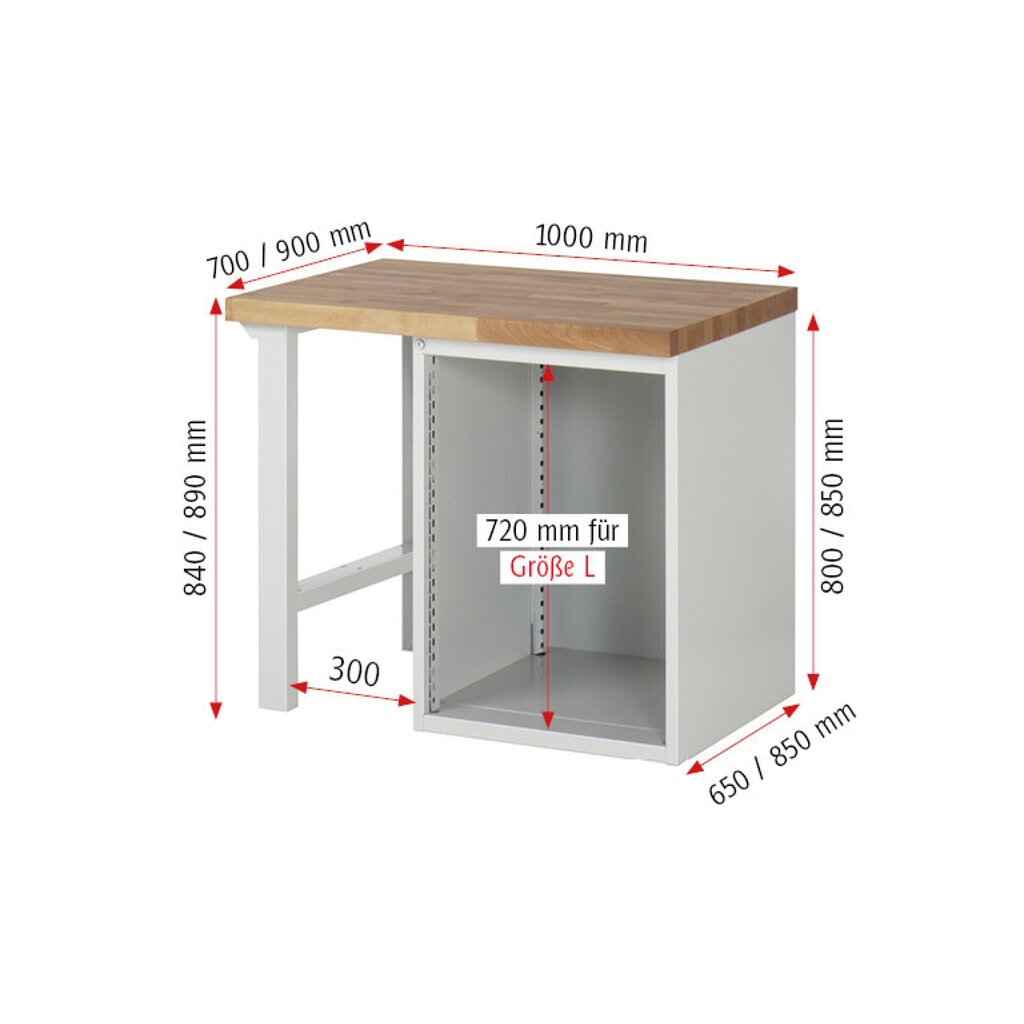 Pracovní stůl RAU řada 7000, 1 kontejner, VxŠxH 840 x 1000 x 900 mm, 7x zásuvka s výsuvem 100 %, nosnost zásuvky 100 kg Číslo obrázku produktu 6: Pracovní stůl RAU řada 7000, 1 kontejner, VxŠxH 840 x 1000 x 900 mm, 7x zásuvka s výsuvem 100 %, nosnost zásuvky 100 kg