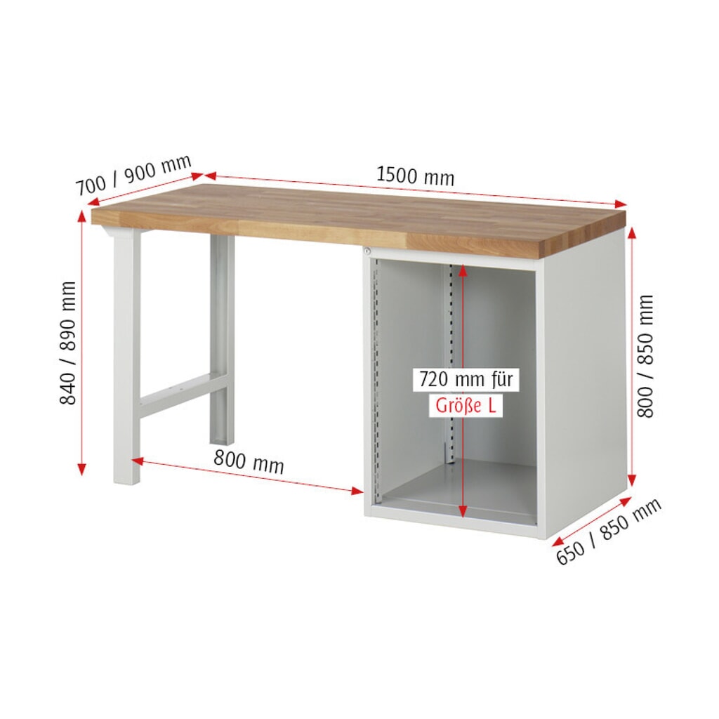 Pracovní stůl RAU řada 7000, 1 kontejner, VxŠxH 840 x 1500 x 700 mm, 5x zásuvka s výsuvem 100 %, 1 x 60, 1 x 90, 2 x 150, 1 x 270 mm, nosnost zásuvky 100 kg Číslo obrázku produktu 7: Pracovní stůl RAU řada 7000, 1 kontejner, VxŠxH 840 x 1500 x 700 mm, 5x zásuvka s výsuvem 100 %, 1 x 60, 1 x 90, 2 x 150, 1 x 270 mm, nosnost zásuvky 100 kg