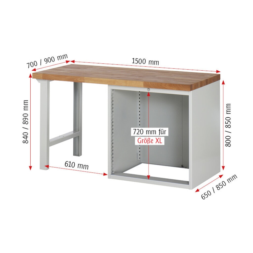 Pracovní stůl RAU řada 7000, 1 kontejner, VxŠxH 890 x 1500 x 900 mm, 4x zásuvka s výsuvem 100 % 4 x 180 mm, nosnost zásuvky 100 kg Číslo obrázku produktu 7: Pracovní stůl RAU řada 7000, 1 kontejner, VxŠxH 890 x 1500 x 900 mm, 4x zásuvka s výsuvem 100 % 4 x 180 mm, nosnost zásuvky 100 kg