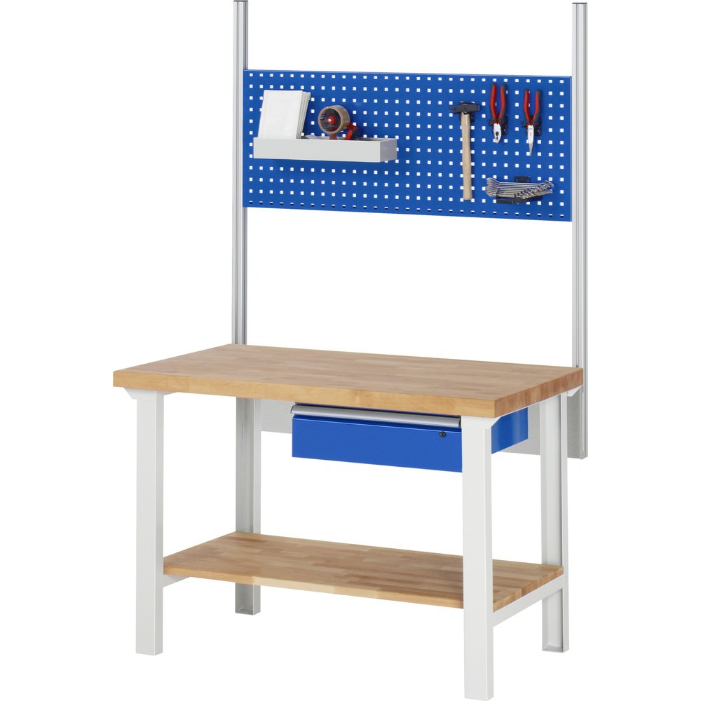Číslo obrázku produktu 4: Pracovní stůl RAU řada 7000, 1 odkládací plocha z bukového masivu, VxŠxH 840 x 1250 x 700 mm, 1 zásuvka 1 x 150 mm