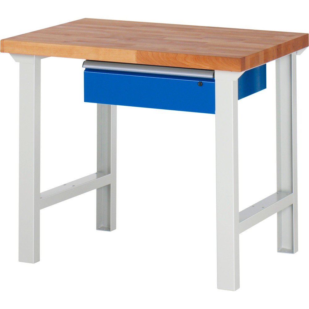 Číslo obrázku produktu 1: Pracovní stůl RAU řada 7000, VxŠxH 840 x 1000 x 700 mm, 1 zásuvka, úchytková lišta ErgoScript®