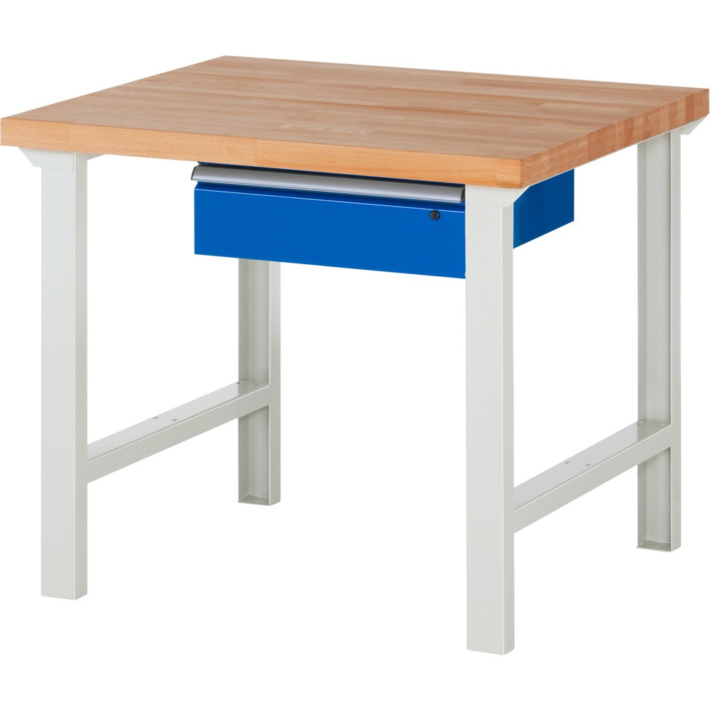 Obrázek produktu: Pracovní stůl RAU řada 7000, VxŠxH 840 x 1000 x 900 mm, 1 zásuvka, úchytková lišta ErgoScript®