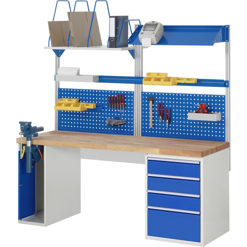 Číslo obrázku produktu 4: Pracovní stůl RAU řada 7000, 2 kontejnery, VxŠxH 840 x 2000 x 700 mm, 5x zásuvka 1 x 60 mm, 1 x 90 mm, 2 x 150 mm, 1 x 270 mm