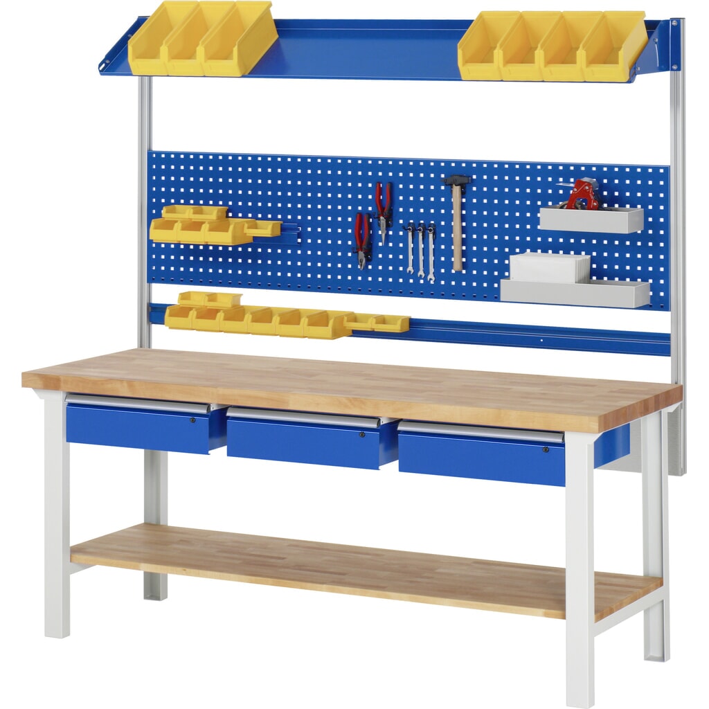 Číslo obrázku produktu 5: Pracovní stůl RAU řada 7000, VxŠxH 840 x 2500 x 700 mm, 2 zásuvky 2 x 150 mm