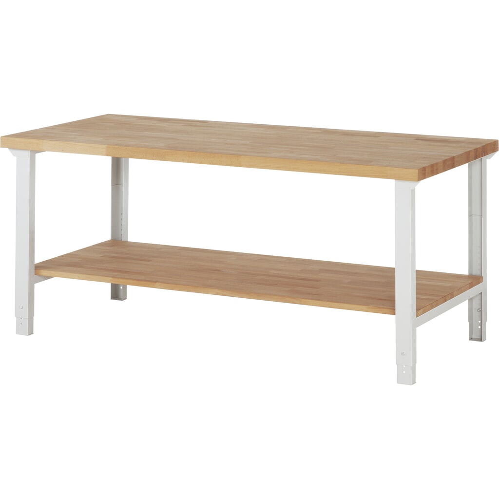 Obrázek produktu: Pracovní stůl RAU řada 7000, V×Š×H 790-1140 × 2000 × 900 mm, dole odkládací police